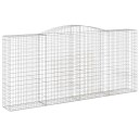 vidaXL Gabionkurver buede 3 stk 400x50x180/200 cm galvanisert jern