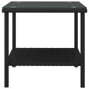 vidaXL Sidebord svart 45x45x45 cm polyrotting og herdet glass