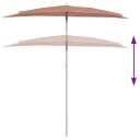 vidaXL Halvrund parasoll med stang 180x90 cm terrakotta