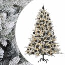 vidaXL Kunstig juletre med kuler 180 cm 300 LED-lys Varmhvit
