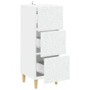 vidaXL Skuffeskap Hvit 33 x 34,5 x 90 cm Konstruert tre