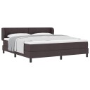  Box Spring Seng med Madrass Mørk Brun 180x200 cm Stoff