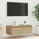  TV-benk med LED-lys sonoma eik 75x35,5x25 cm 8721158663443