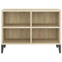 vidaXL TV-benk med metallben sonoma eik 69,5x30x50 cm
