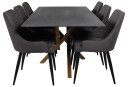 Venture Design Piazza & Plaza spisegruppe Grå/grå 6 st stoler & bord 180 x 90 cm