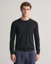 Genser med rund hals i merinoull DARK CHARCOAL MELANGE S