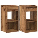  Nattbord med skuff 2 stk gammelt tre 35x34x66,5 cm 8721158576071