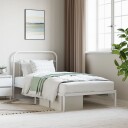 vidaXL Sengeramme i metall med hodegavl hvit 107x203 cm 8720845881665