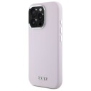 DKNY MagSafe iPhone 16 Pro Flytende Silikon Etui med Metallogo - Rosa