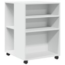  Sidebord med hjul hvit 55x60x78 cm konstruert tre