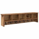  Vegghengt kleshenger med hylle Gammelt tre 100 x 16 x 26 cm