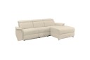 Hjørnesofa 3 seter Pareli Hvit Sunday Stoff Høyre Manuell Recliner   Hvit Sunday Stoff Høyre Manuell Recliner