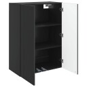 vidaXL Vegghengt skap Svart 66 x 34,5 x 90 cm Konstruert tre