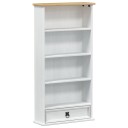 vidaXL CD skap Hvit 52 x 17.5 x 103 cm Massiv furu