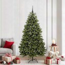  Kunstig juletre med LED  stripelys grønn 210 cm PVC og metall