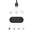 Ugreen Eksternt lydkort USB - 3,5 mm 15 cm - Svart