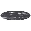  Bordplate svart Ø40x0,8 cm herdet glass med marmor design