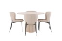 Venture Home Olivia Matgruppe 110 cm Rund med 4 Modesto Stoler Whitewash