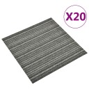  Teppe 20 pcs Stripet antrasitt 50 x 50 cm 100% Polypropylen
