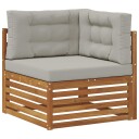 vidaXL Ute Hjørnesofa Solid akasietre Naturlig