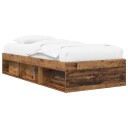 vidaXL Sengeramme med oppbevaring med hylle Gammelt tre 80 x 200 cm
