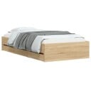  Sengeramme med skuffer sonoma eik 90x200 cm konstruert tre 8721012245136