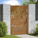Hageport 105x155 cm oksidert stål flammedesign