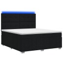 vidaXL LED boksseng med madrass Svart 180 x 200 cm Stoff