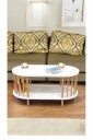 Sofabord Hanah Home Peka Round (90 x 43 x 45 cm) Hvit - Hvit