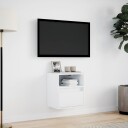  Vegghengt TV-benk med LED hvit 41x31x45 cm 852313