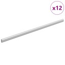 vidaXL Klesslanger 12 pcs sølv 664 x 15 x 29 mm Aluminium Legering