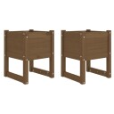 vidaXL Plantekasser 2 stk honningbrun 40x40x52,5 cm heltre furu