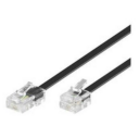 MicroConnect 6 m Flat Telefonkabel RJ45 Hankjønn Svart