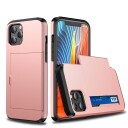 INCOVER iPhone 12 / 12 Pro Drop Proof Deksel m. Lommebok - Rosa