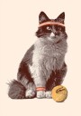 Chat Tennis Plakat Plakat / 70x100cm