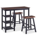 Barsett i 3 deler MDF svart
