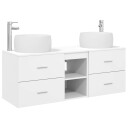 vidaXL Baderomsinnredningssett 3 stk. Hvit 49,5 x 44,5 x 66 cm