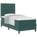  Kontinentalseng med madrass Mørkegrønn 100x200 cm Fløyel