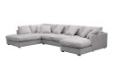 Rossita Lyx 5 seters høyrevendt U formet ekstra dyp sofa med divan og sjeselong i chenille   Grå
