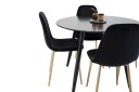 Venture Home Plaza Spisegruppe 100 cm Rund med 4 Polar Stoler Sort/Guld