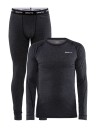 Craft Men's Core Wool Merino Set Black Melange XL