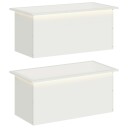 vidaXL Hageplantekasse med LED 2 stk. Hvit 40 x 80 x 40 cm Stål