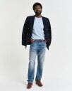 Gant Klassisk bomullsgenser med rund hals FRESH BLUE S