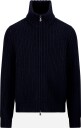 Gran Sasso Full zip rib high neck wool cashmere 54 blå herre