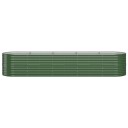 vidaXL Plantekasse pulverlakkert stål 368x80x68 cm grønn