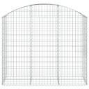 vidaXL Gabionkurv buet 150x50x120/140 cm galvanisert jern