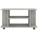 vidaXL TV-benk med hjul betonggrå 80x40x40 cm sponplate