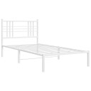  Sengeramme i metall med hodegavl hvit 107x203 cm 8721012373334