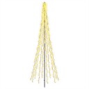 vidaXL LED juletre 285 cm 1550 LED-lys Varmhvit Stål Svart