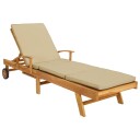 vidaXL Solstol med Pute 100% Polyester Solid Teak